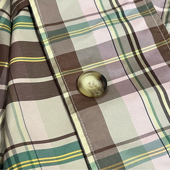 NWOT Vintage Gap Classic Plaid Trench Rain and Wind Coat Size Small - Picture 15 of 16